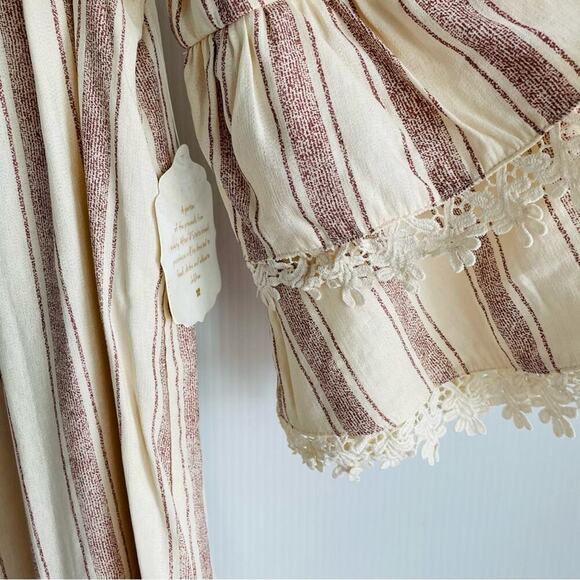 🆕 Altar’d State off the shoulder boho long sleeve dress striped size small NWT - Picture 6 of 11